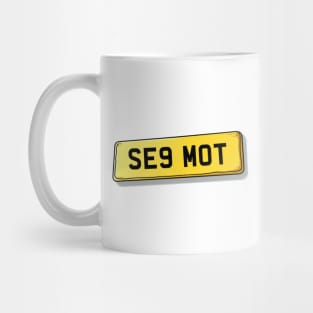 SE9 MOT Mottingham Number Plate Mug